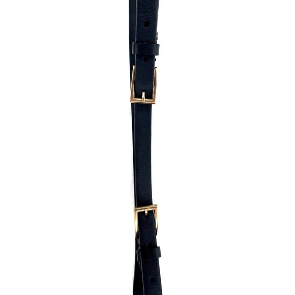 Prada Skinny Belt Size S M Black Leather Rose Gold Hardware - Picture 8 of 10